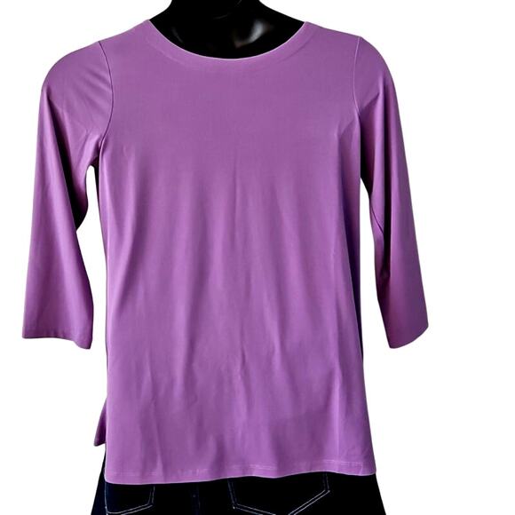 NWOT Susan Graver Modern Essentials Regular Liquid Purple Knit Tunic size Small - Picture 3 of 7